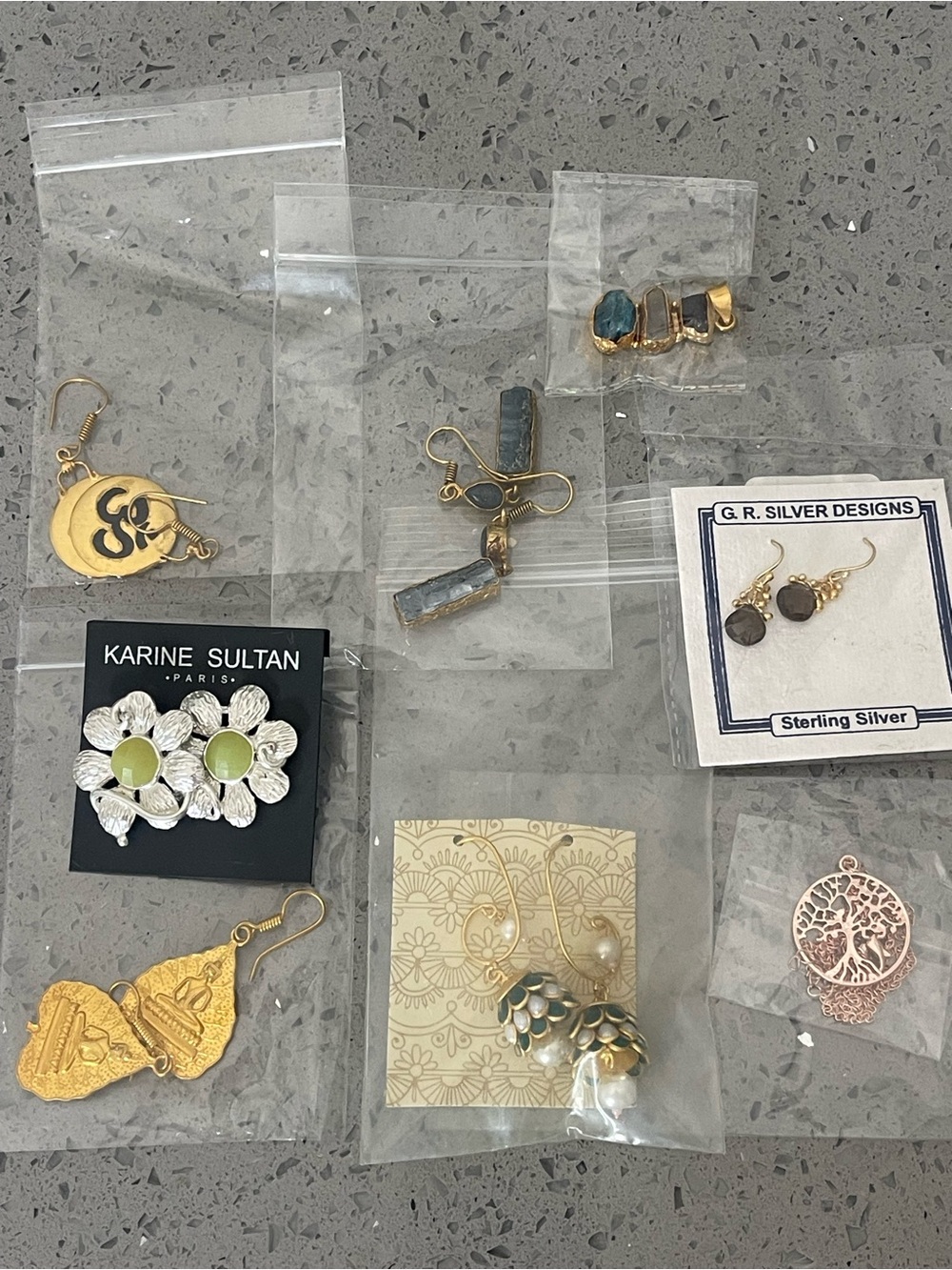Collection of Accessories: Earrings + Pendant